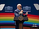 Akce Pride Month v zahrad Bílého domu ve Washingtonu. Zúastnil se i prezident...