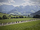 Cyklisté bhem etapového závodu Okolo výcarska