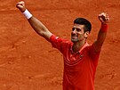Novak Djokovi vítzí ve finále Roland Garros.