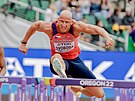 Petr Svoboda v rozbhu závodu na 110 metr pekáek na mistrovství svta v...