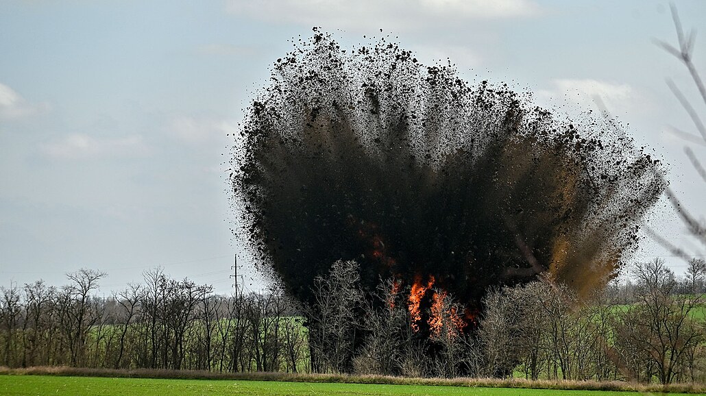 Výbuch v Záporoí. Ilustraní foto.