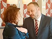 Předseda sociální demokracie Michal Šmarda s bývalou ministryní Janou Maláčovou...