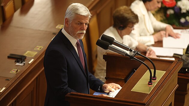 Prezident Petr Pavel vystoupil před poslanci ve Sněmovně. (13. června 2023)