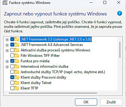 Aktivace funkc systmu Windows