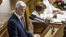 Prezident Petr Pavel poprvé od zvolení nav�tívil poslaneckou sn�movnu....