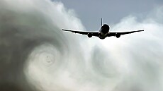 Turbulence mrak, které letadlo bhem letu opustilo. (28. ledna 2019)