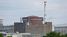 Jaderná elektrárna na Ruskem okupované jihovýchodní Ukrajině v Záporoží (15....