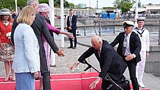 Dánská královna Margrethe II. a norský král Harald V. (Koda, 15. ervna 2023)