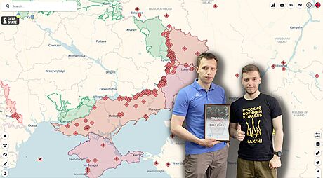 Zakladatelé ukrajinského mapového projektu Deep State Roman Pohorily (vpravo) a...
