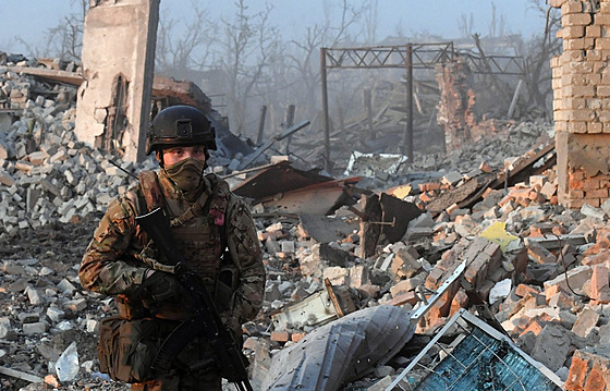 Písluník ruského Wagnerova uskupení v Bachmutu (19. kvtna 2023)