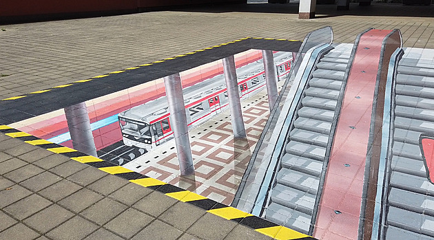 Příští stanice Jičínská. Boleslav má díky 3D street artu svou stanici metra