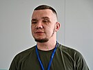 Ukrajinský enista Vladyslav Jeenko, který pi explozi  miny v Bachmutu...