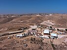 Pohled na dobytí farmu Kedar v idovské osad Kedar na Západním behu Jordánu...