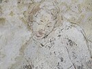Pvodní stav maleb v Clam-Gallasov paláci (na snímku bohyn Diana)