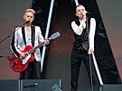 Martin Gore a David Gahan na londýnském koncert turné Depeche Mode k albu...