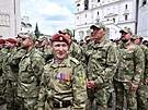 Ruský prezident Vladimir Putin na setkání s vojáky na kremelském námstí v...