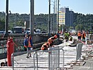 Opravy praského Barrandovského mostu jsou v plném proudu. (29. ervna 2023)
