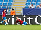 Václav Sejk slaví gól do sít Nmecka na mistrovství Evropy hrá do 21 let.