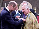 Princ William a král Karel III. bhem korunovace (Londýn, 6. kvtna 2023)