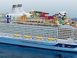 Maximální kapacita lodi bude tém�� 7 600 cestujíích. Spole�n� s posádkou by pak...