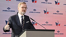 Premiér Petr Fiala (ODS) má projev na konferenci Nae bezpenost není...