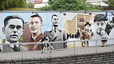 Na zdi podchodu ve Zlín pipomíná umlec Michal Filák osobnosti jako byl...