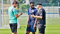 Nové tváe v Plzni: hlavní trenér Miroslav Koubek (vpravo), záloník Ibrahim...