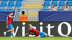 Václav Sejk slaví gól do sít Nmecka na mistrovství Evropy hrá do 21 let.