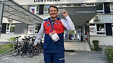 Martin Doktor p�ed �eskou vesnicí na Evropských hrách v Polsku.