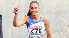 tvrtkaka Tereza Petrilková na atletickém mistrovství Evropy drustev.