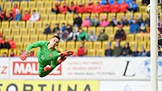 eský branká Adam Stejskal inkasuje gól v zápase s Anglií.