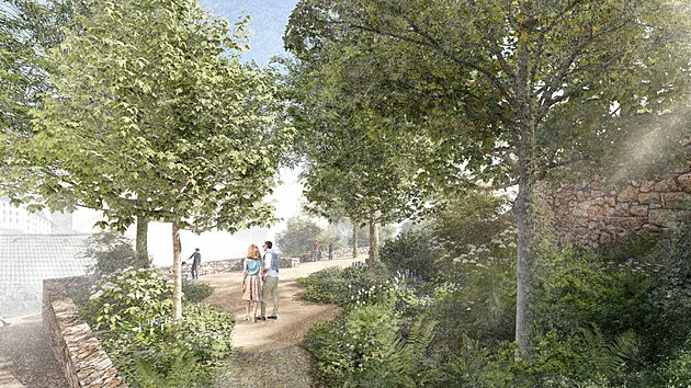 Architekti navrhuj� doplnit lokalitu je�t� o horn� terasu s vyhl�dkou na vimpersk� z�mek.