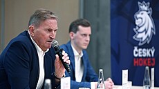 Prezident eského hokeje Alois Hadamczik na tiskové konferenci