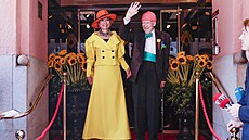 Norský miliardá Olav Thon a jeho manelka Sissel na svatb v hotelu Bristol v...