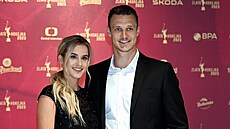 Dominik Kubalík a jeho man�elka Klára Kubalík na udílení cen Zlatá hokejka...