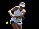 Linda Fruhvirtová během debutu v hlavní soutěži Wimbledonu.