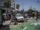 V izraelském Tel Avivu najelo auto do lidí. (4. ervence 2023)