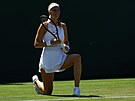 Tenistka Petra Kvitová ve druhém kole Wimbledonu.