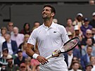 Srbský tenista Novak Djokovi v prvním kole Wimbledonu.