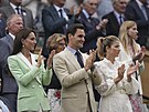 Princezna z Walesu Catherine v lói vedle Rogera Federera a jeho manelky Mirky.