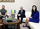 Ukrajinský prezident Volodymyr Zelenskyj na setkání s bulharským premiérem...