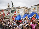 Baskití fanouci v centru hlavního msta regionu Vitoria-Gasteiz pihlíí...