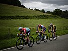 Vedoucí trio páté etapy Tour de France. Zleva Victor Campenaerts (Lotto Dstny),...