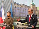 Ukrajinský prezident Volodymyr Zelenskyj na tiskové konferenci. (7. ervence...