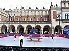 Teqballisti si na Evropských hrách mohli uívat kulisu krakovského Rynku