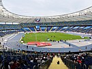 Prázdný atletický stadion v Chorzów bhem Evropských her