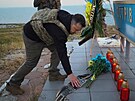 Ukrajinský prezident Volodymyr Zelenskyj navtívil Hadí ostrov, ze kterého byli...