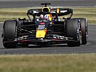 Max Verstappen z Red Bullu v tréninku na Velkou cenu Británie F1.