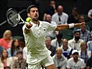 Novak Djokovi bhem osmifinále Wimbledonu