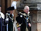 Královna Camilla a král Karel III. pi odchodu z paláce Holyroodhouse...
